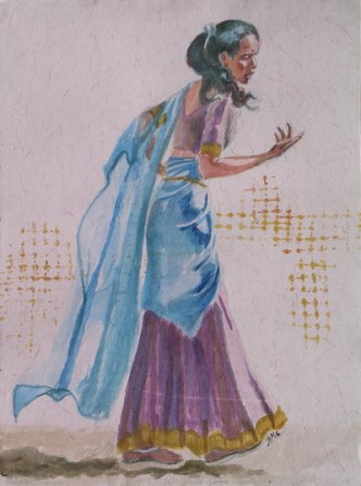 Romany Wild Child, 12 x 9 in, watercolour on Indian rag paper