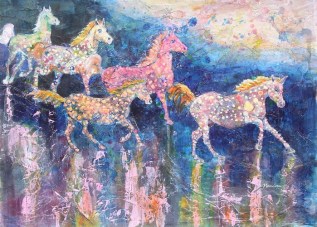Painted Ponies II, 22 x 15 in, acrylic